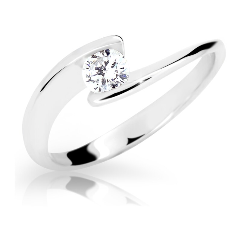 Danfil Zlatý prsten DF 2037 z bílého zlata, s diamantem 46