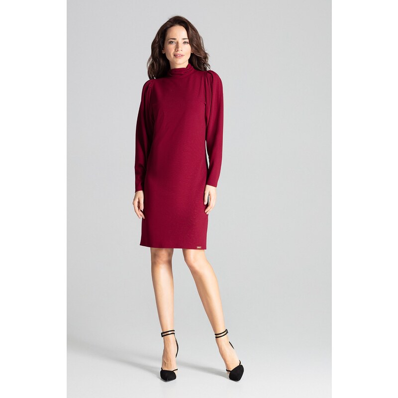 LENITIF Dámské šaty L064 Deep Red