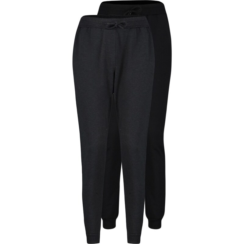 Trendyol Anthracite-Black Men's Basic Regular/Normal Fit Jogger 2-Pack Sweatpants