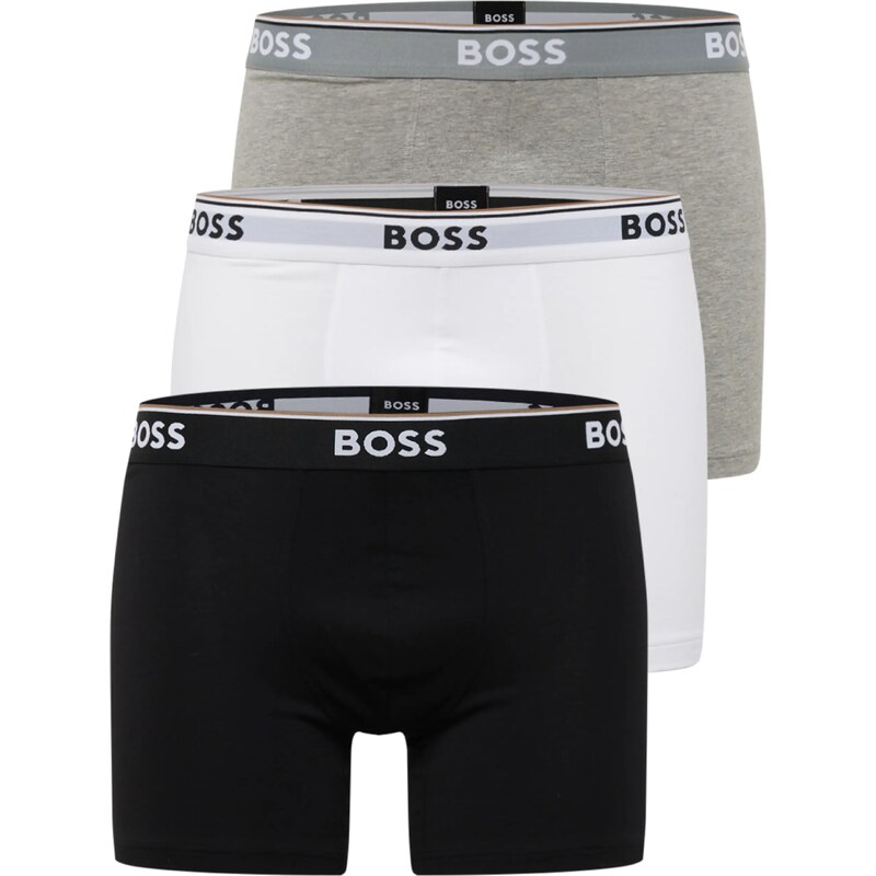 BOSS Boxerky Power šedý melír / černá / bílá