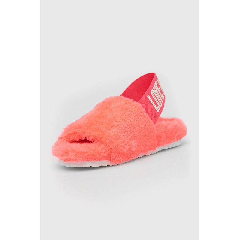 Pantofle Love Moschino růžová barva