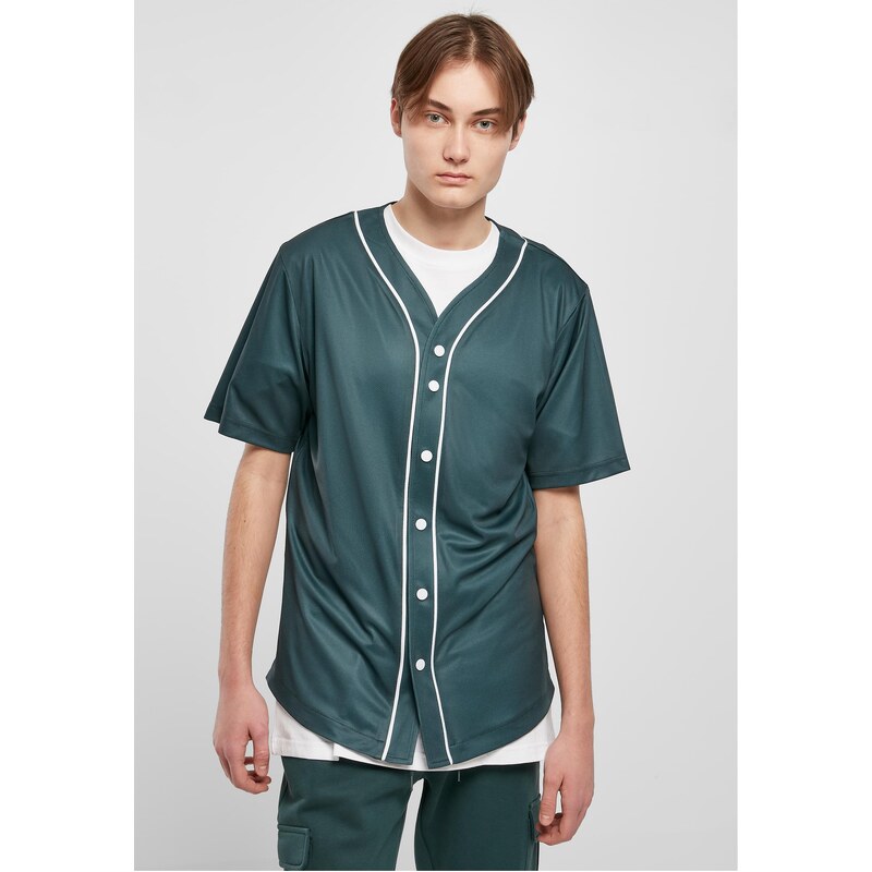 Urban Classics Baseballový síťovaný dres lahvovězelený/bílý