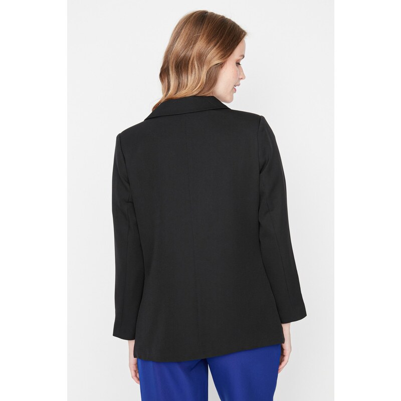 Trendyol Black Regular Lined Blazer with Buttons