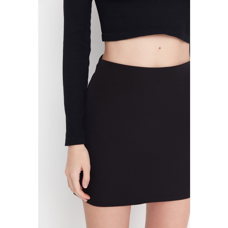 Trendyol Black Mini Woven Skirt