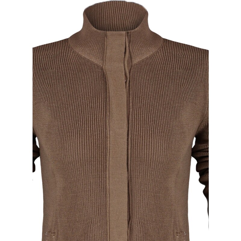 Trendyol Mink High Neck Knitwear Cardigan