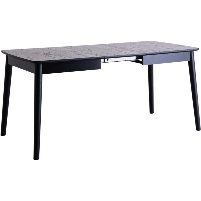 Nordic Design Černý dubový rozkládací jídelní stůl Antal 120/200 x 80 cm