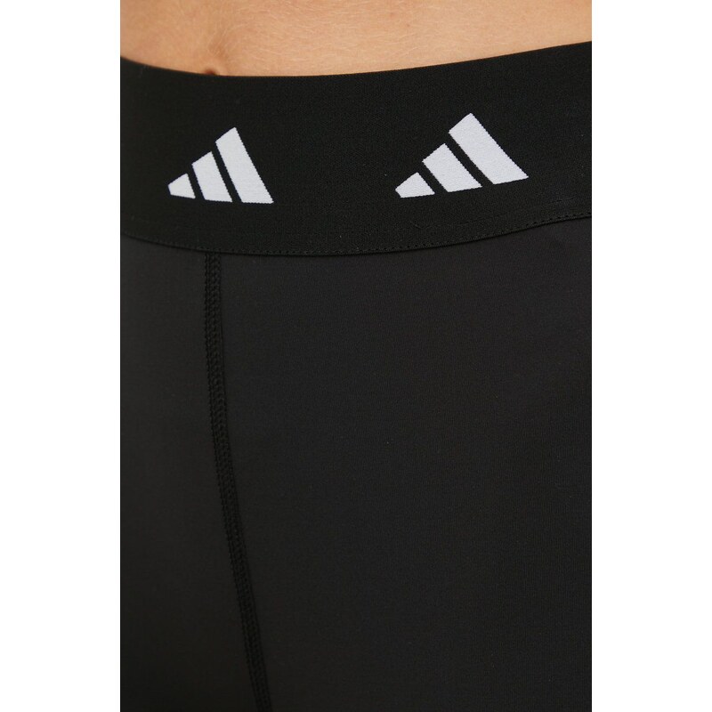 Tréninkové šortky adidas Performance dámské, černá barva, hladké, high waist, HF6681