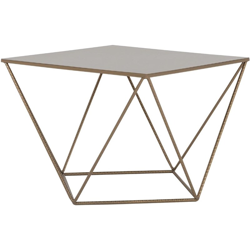 Nordic Design Zlatý kovový konferenční stolek Deryl 60 x 60 cm