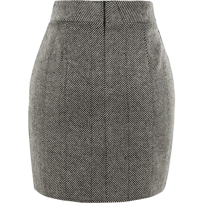 Trendyol Black A-line Stamp Fabric Mini Woven Skirt