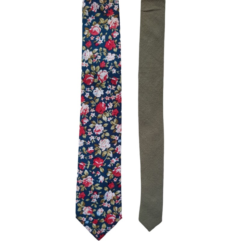 Obleč oblek Modro zelená pánská kravata s květinovým vzorem