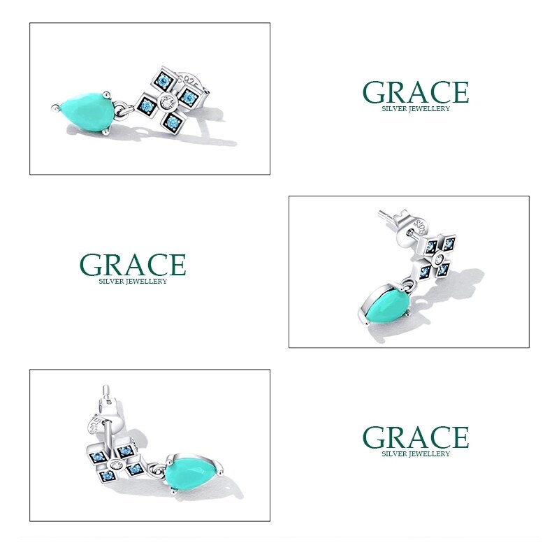 GRACE Silver Jewellery Stříbrné náušnice se zirkony Juana, stříbro 925/1000