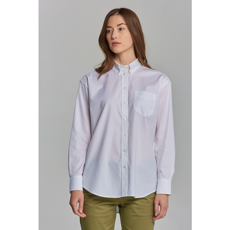 KOŠILE GANT PINPOINT OXFORD RELAXED SHIRT WHITE