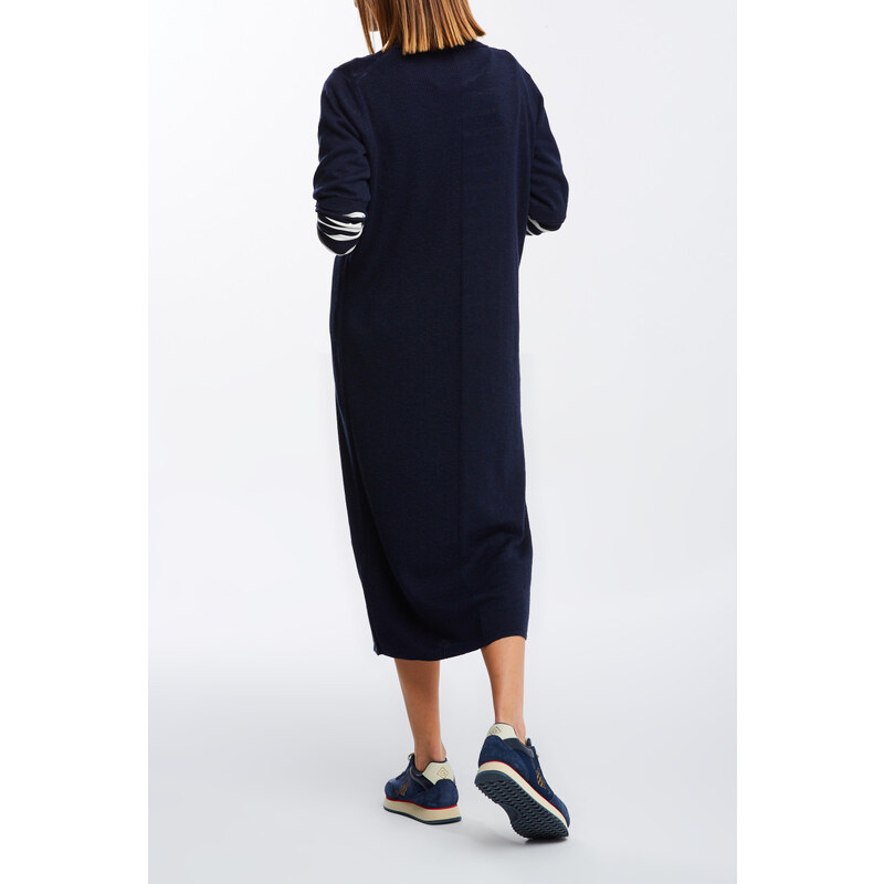ŠATY GANT D2. RIBBED RUGGER DRESS EVENING BLUE