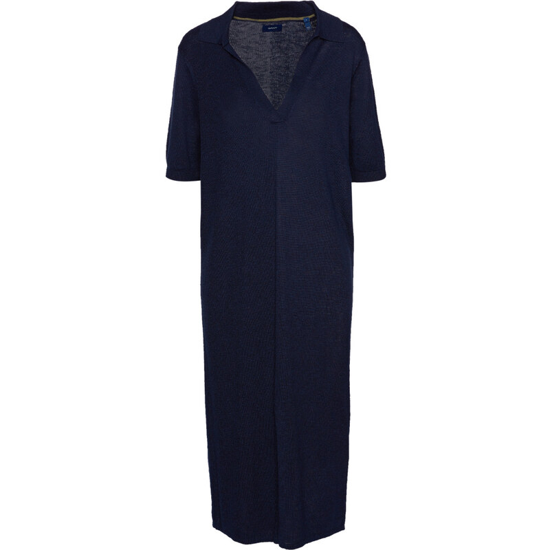 ŠATY GANT D2. RIBBED RUGGER DRESS EVENING BLUE