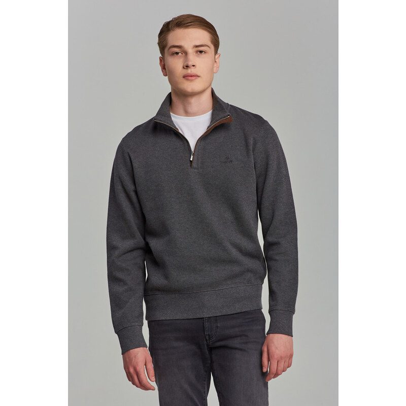 MIKINA GANT D1. SACKER RIB HALF ZIP šedá M