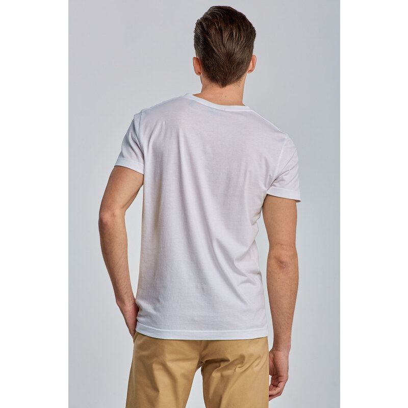 TRIČKO GANT ORIGINAL SLIM V-NECK T-SHIRT bílá XL