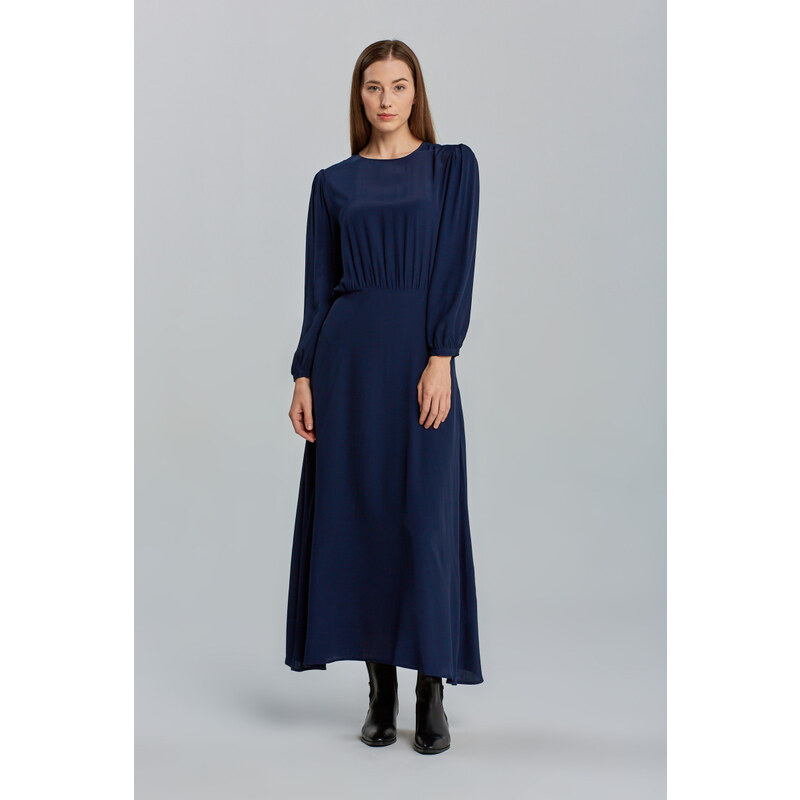 ŠATY GANT D1. FLOWING CREPE DRESS modrá 36