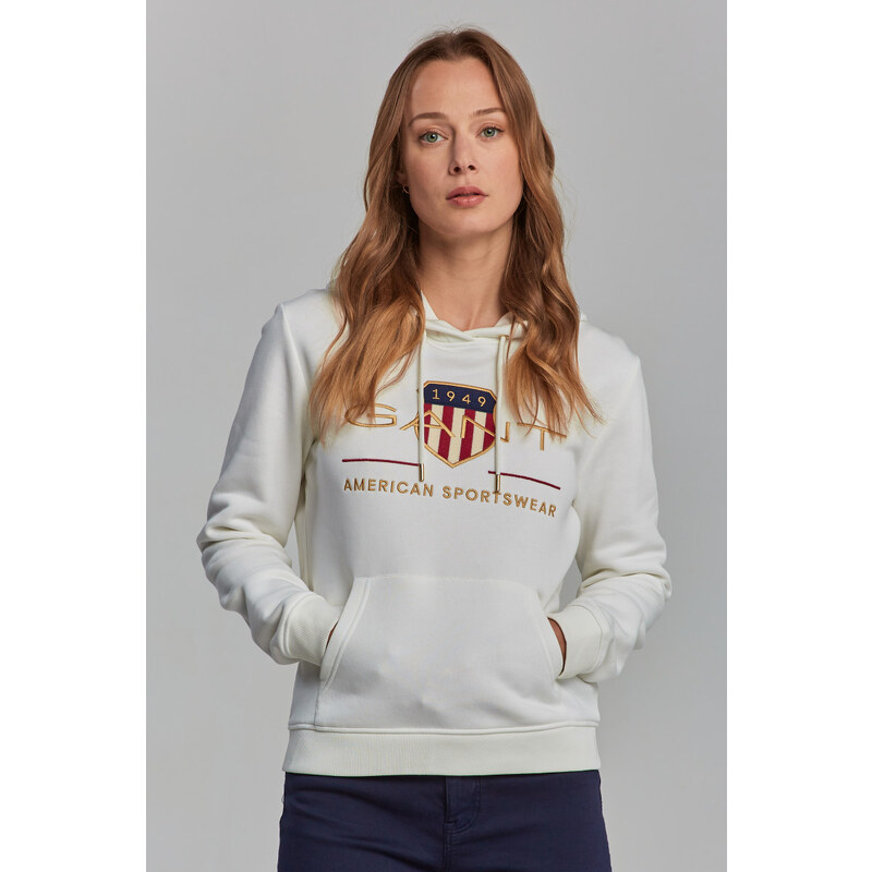 MIKINA GANT ARCHIVE SHIELD SWEAT HOODIE bílá XS