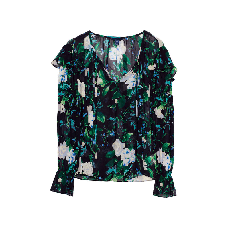 KOŠILE GANT D1. ROSE FRILL BLOUSE EVENING BLUE