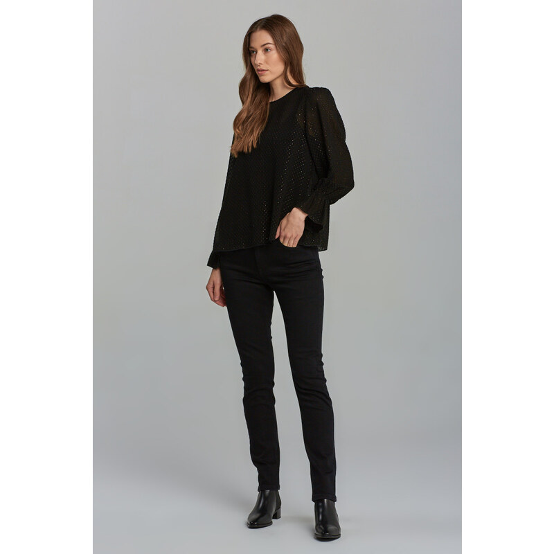 KOŠILE GANT D2. GOLD DOT BLOUSE BLACK