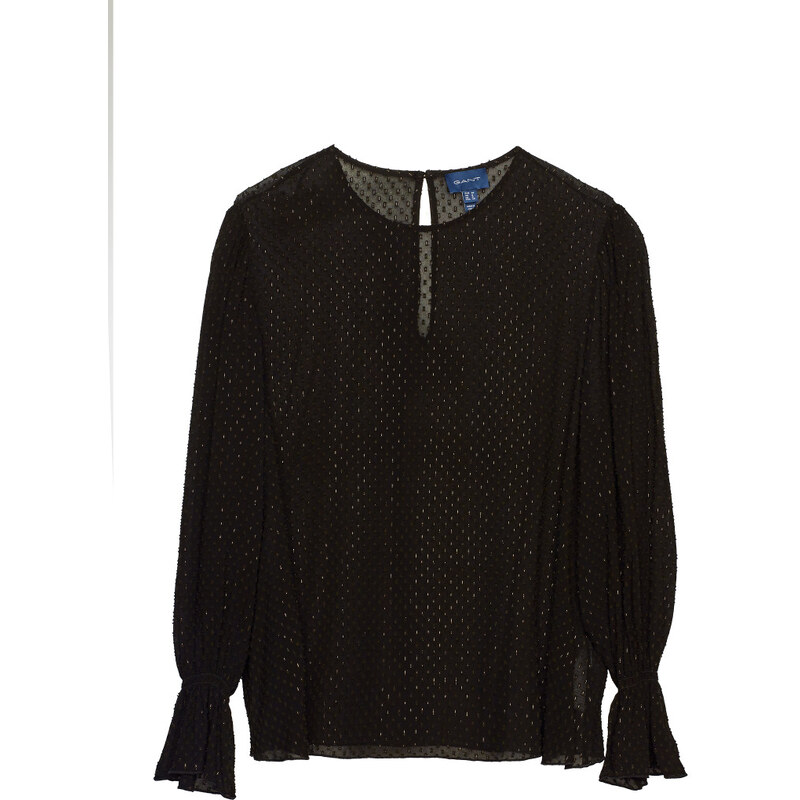 KOŠILE GANT D2. GOLD DOT BLOUSE BLACK