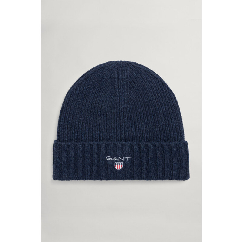 ČEPICE GANT D1. WOOL LINED BEANIE modrá S/M