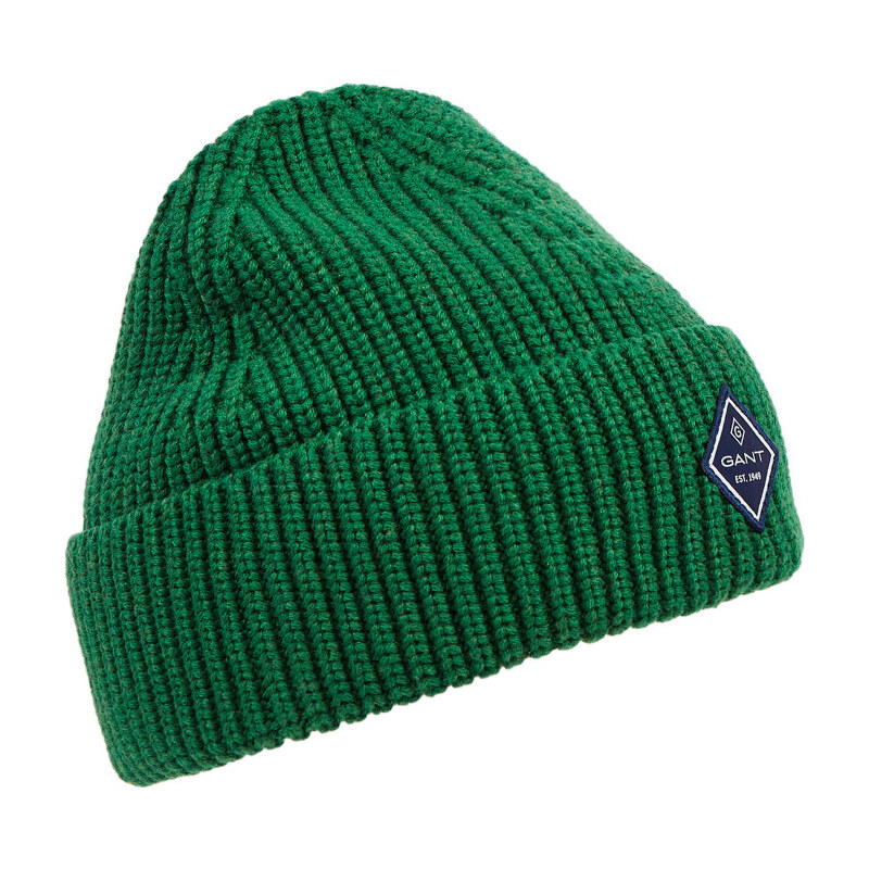 ČEPICE GANT UNISEX. COTTON RIB KNIT HAT zelená None