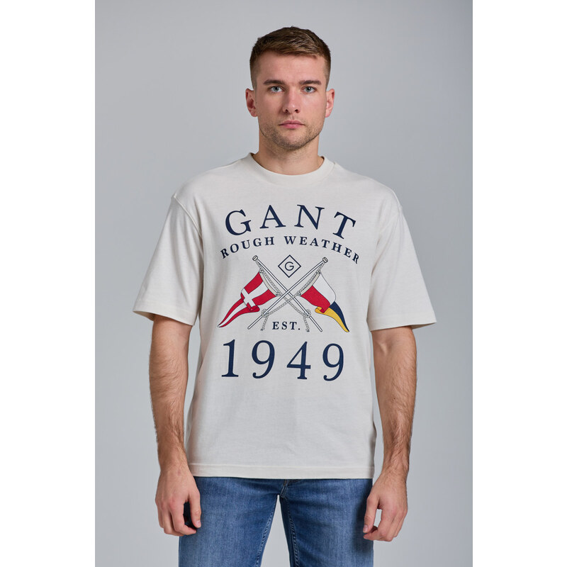 TRIČKO GANT D1. RW SS T-SHIRT bílá L