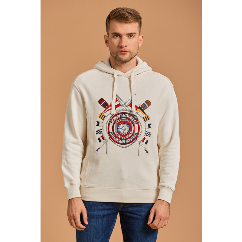 MIKINA GANT D1. RW SWEAT HOODIE bílá L