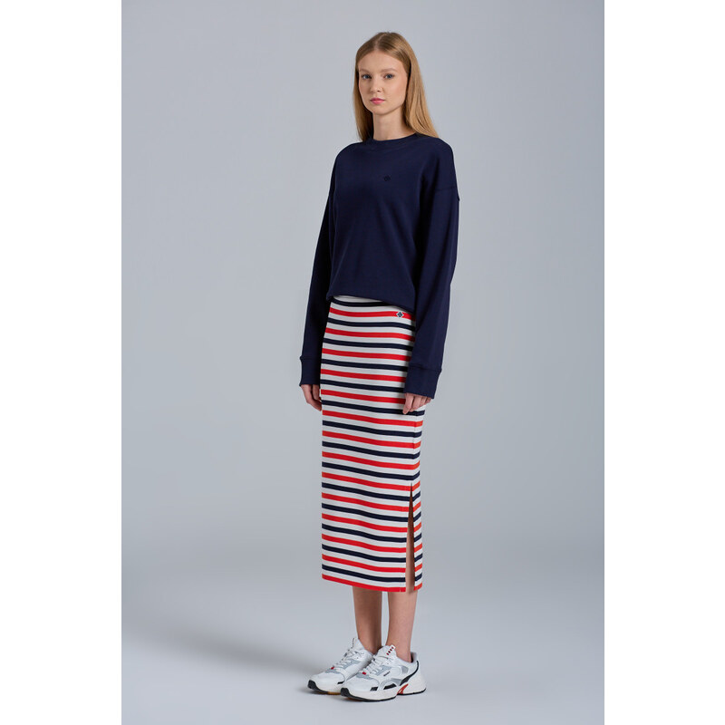 TEPLÁKOVÁ SUKNĚ GANT D1. ICON G STRIPE JERSEY SKIRT červená XS