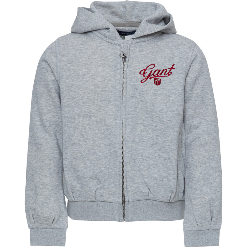 MIKINA GANT D1. SCRIPT SHIELD FULL-ZIP HOODIE šedá 110/116