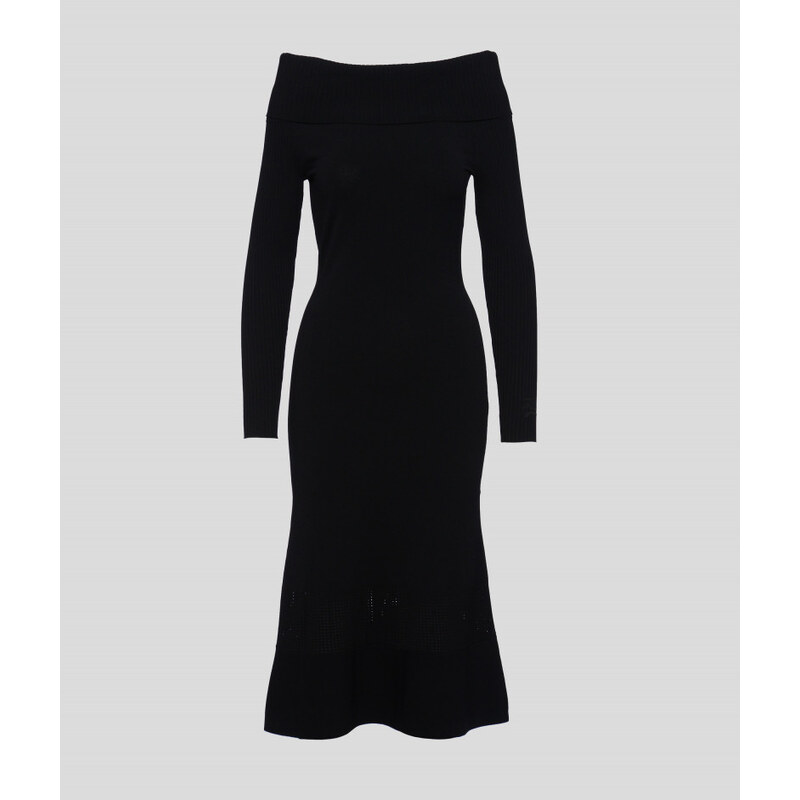 ŠATY KARL LAGERFELD FOLDED NECKLINE DRESS