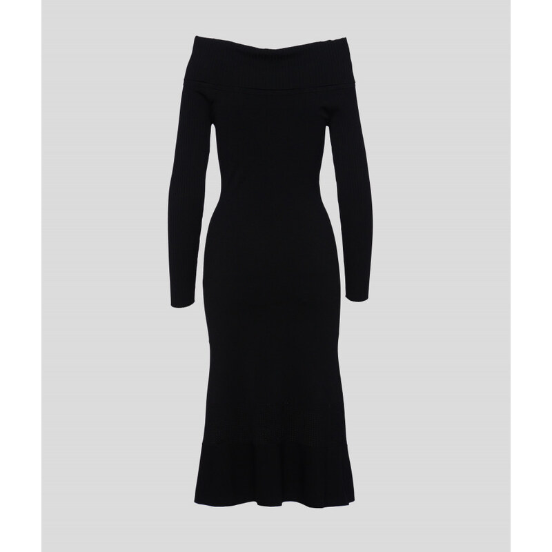 ŠATY KARL LAGERFELD FOLDED NECKLINE DRESS