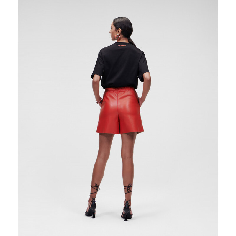 ŠORTKY KARL LAGERFELD PERFORATED FAUX LEATHER SHORTS