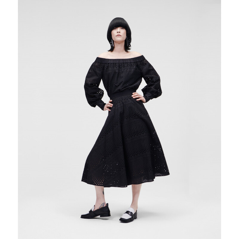 SUKNĚ KARL LAGERFELD BRODERIE ANGLAISE SKIRT