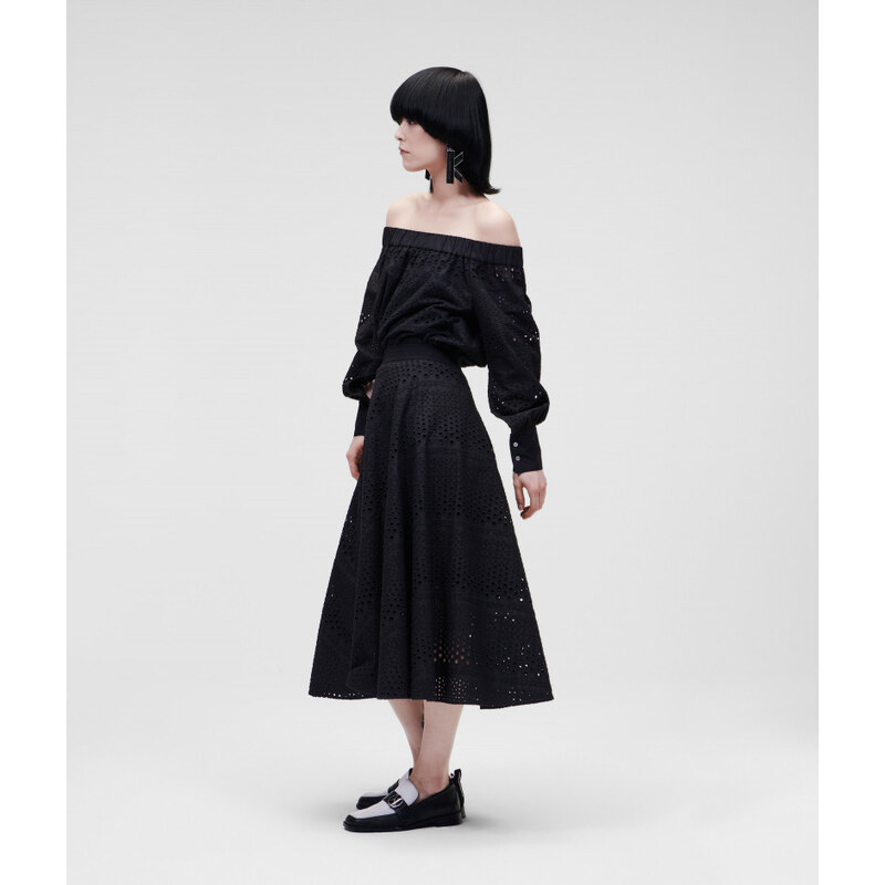 SUKNĚ KARL LAGERFELD BRODERIE ANGLAISE SKIRT