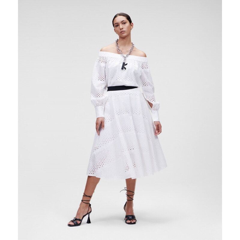 SUKNĚ KARL LAGERFELD BRODERIE ANGLAISE SKIRT 114999043