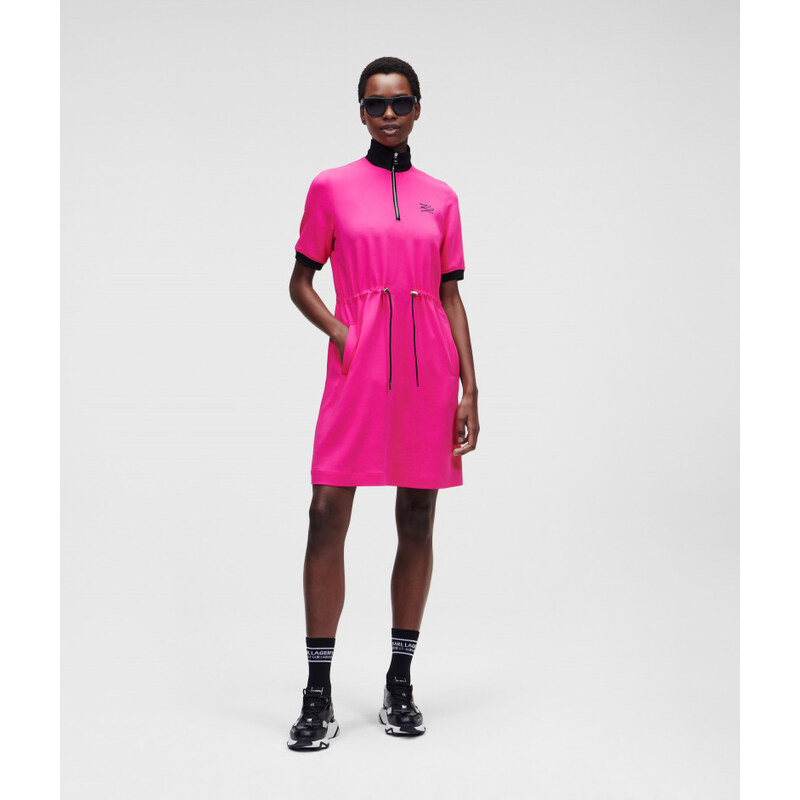 ŠATY KARL LAGERFELD CADY DRESS W/ DRAWCORD WAIST