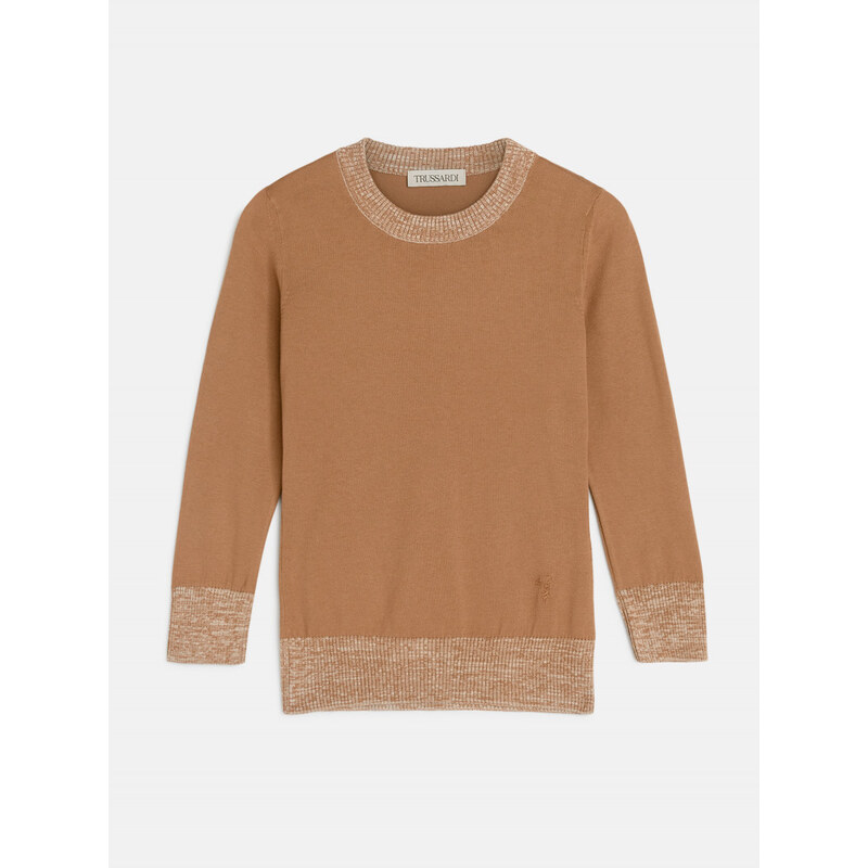 SVETR TRUSSARDI SWEATER ROUNDNECK MELANGE VISCOSE BLEND