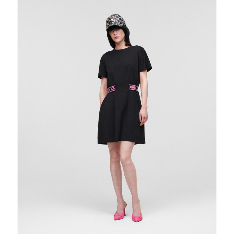 ŠATY KARL LAGERFELD JERSEY DRESS W/LOGO WAIST