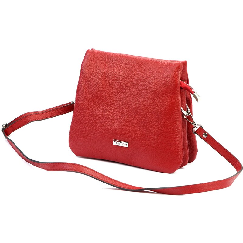 Kožená crossbody kabelka MiaMore 01-022 červená