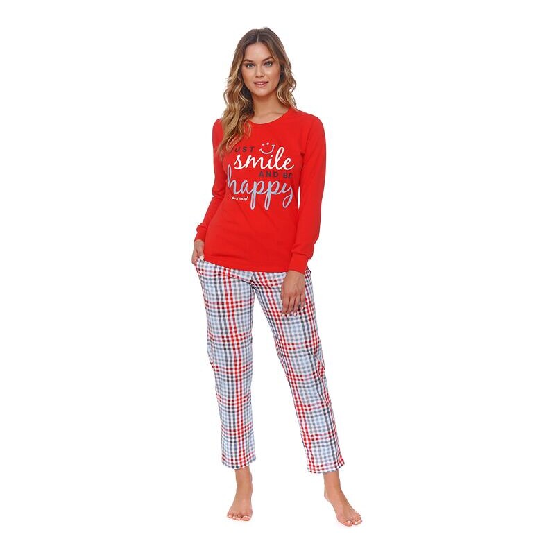 DN Nightwear Dámské pyžamo Flow červené smile 72825102
