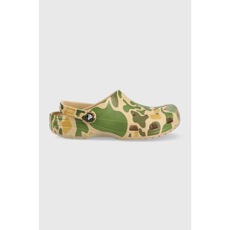 Pantofle Crocs Classic Printed Camo Clog pánské, zelená barva, 206454