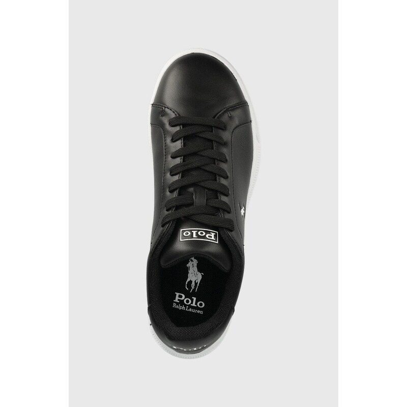 Kožené sneakers boty Polo Ralph Lauren Hrt Ct Ii černá barva