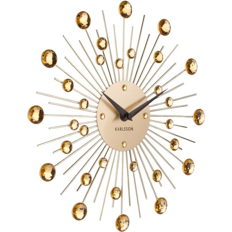 Time for home Zlaté kulaté nástěnné hodiny Nessi 30 cm