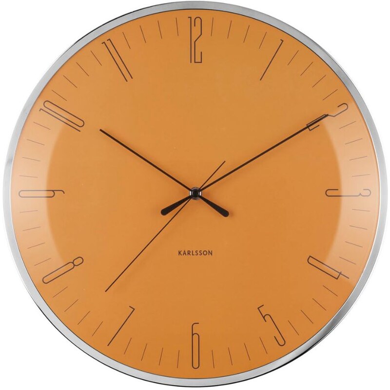 Time for home Oranžové kulaté nástěnné hodiny Odonata 40 cm