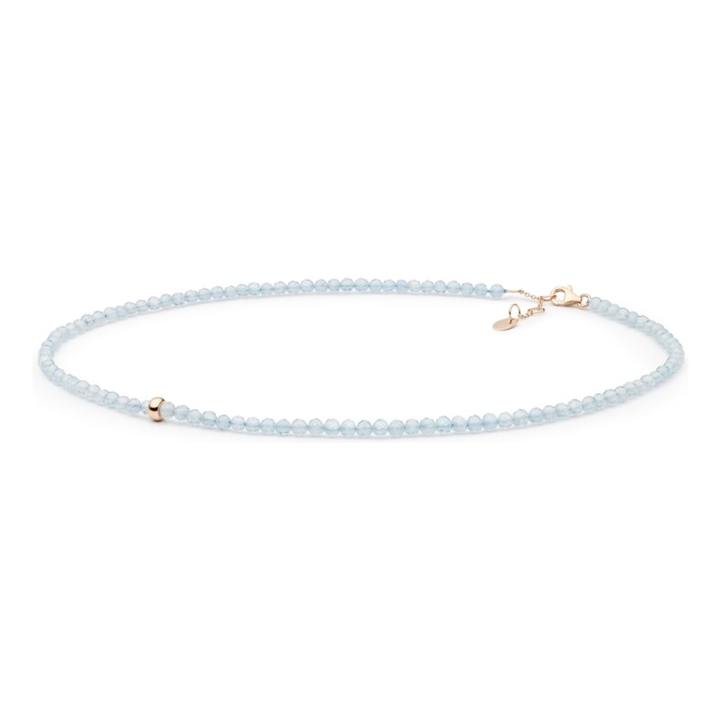 Gaura Pearls Korálkový náhrdelník s akvamarínem Katrin - stříbro 925 105899148