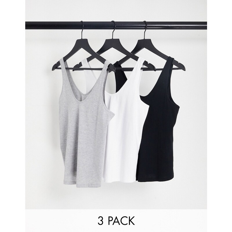 ASOS DESIGN ultimate vest with scoop neck in cotton blend in 3 pack 109615291