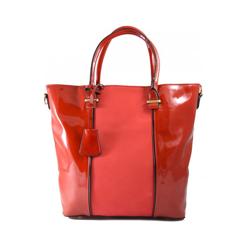 Červená lakovaná kabelka do ruky Luxury 1213
