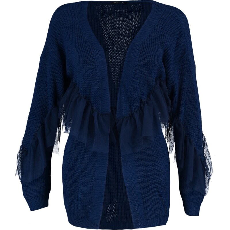 Trendyol Navy Blue Tulle Knitwear Cardigan